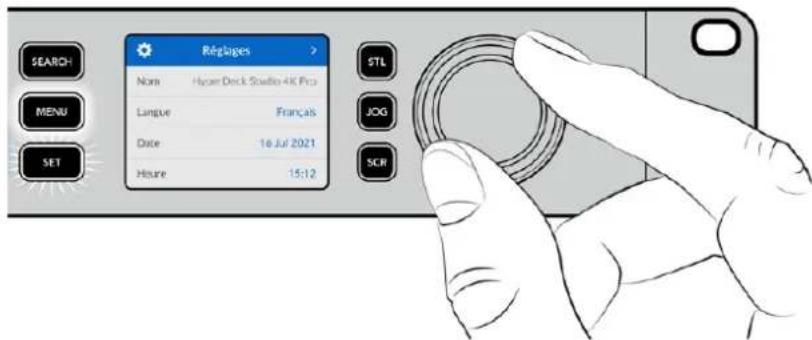 Blackmagic Design HyperDeck Studio HD Mini - Utiliser les menus à l'écran - 2