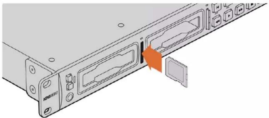 Blackmagic Design HyperDeck Studio 4K Pro - To plug in an SD card: - 1