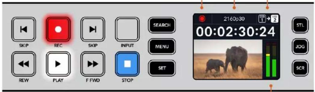 Blackmagic Design HyperDeck Studio 4K Pro - Schermata principale dell'LCD - 1