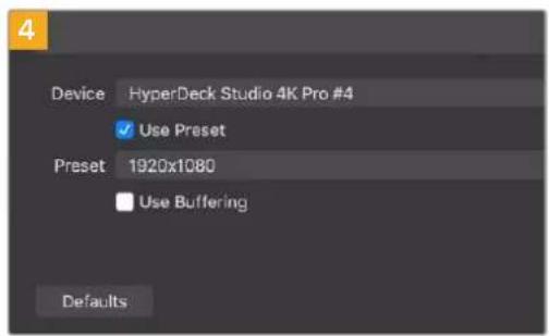 Blackmagic Design HyperDeck Studio 4K Pro - Régler la source webcam - 4