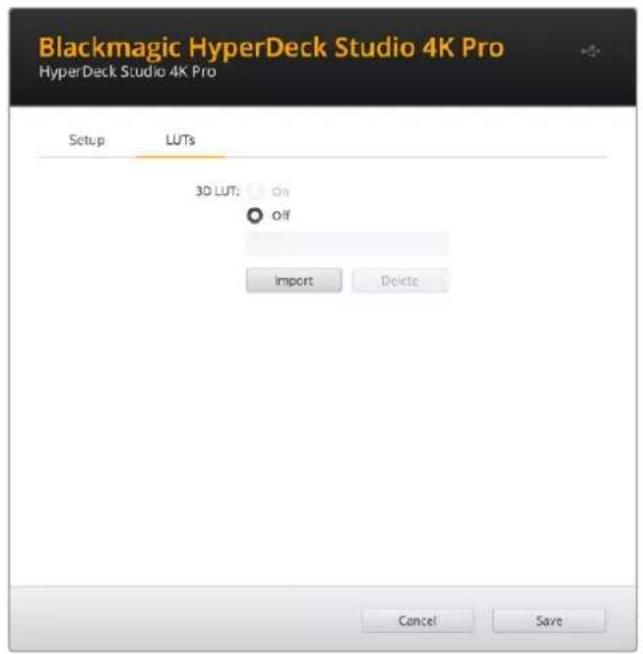 Blackmagic Design HyperDeck Studio 4K Pro - 「LUTs」ページ - 1