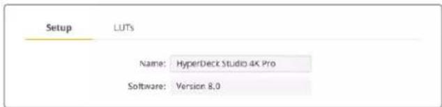 Blackmagic Design HyperDeck Studio 4K Pro - 设置选项卡 - 2