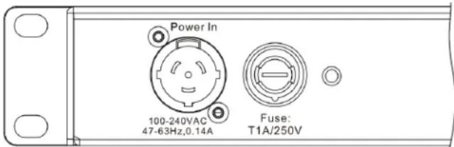 Power In 100-240VAC 47-63Hz,0.14A Fuse: T1A/250V