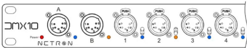 DMX10 Power A 10 5 2° 3 2° 4 NCTRN B 1 PUSH 5° 0° 40 °C 0° 2 PUSH 5° 0° 40 °C 0° 2 PUSH 5° 0° 40 °C 0° 3 PUSH 5° 0° 40 °C 0° 4