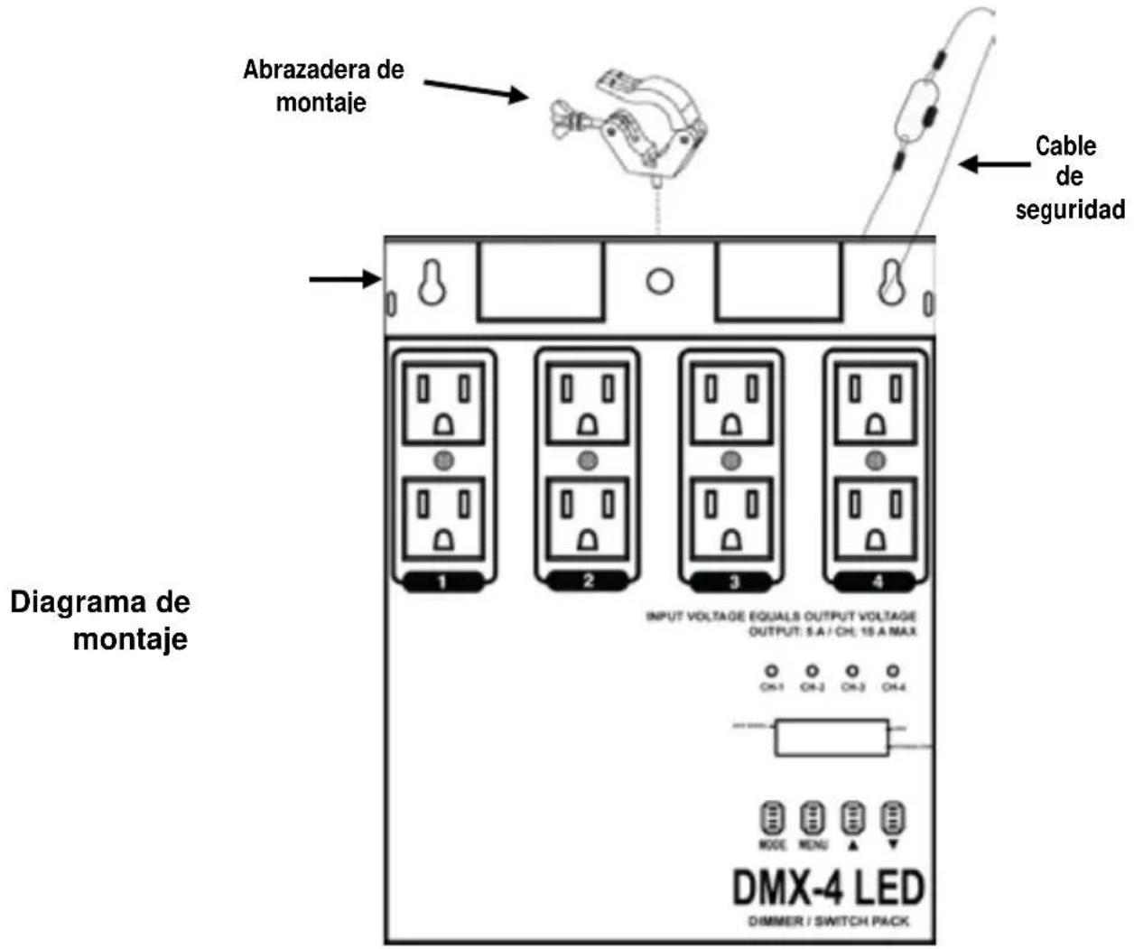 Chauvet DMX4 - Montaje Antes de montar este producto, lea las notas de seguridad. - 1