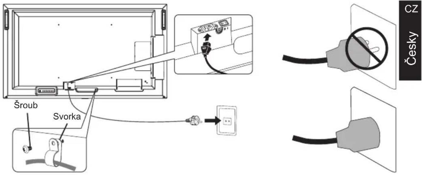 NEC MultiSync ME551 - Připojení dodaného napájecího kabelu - 1