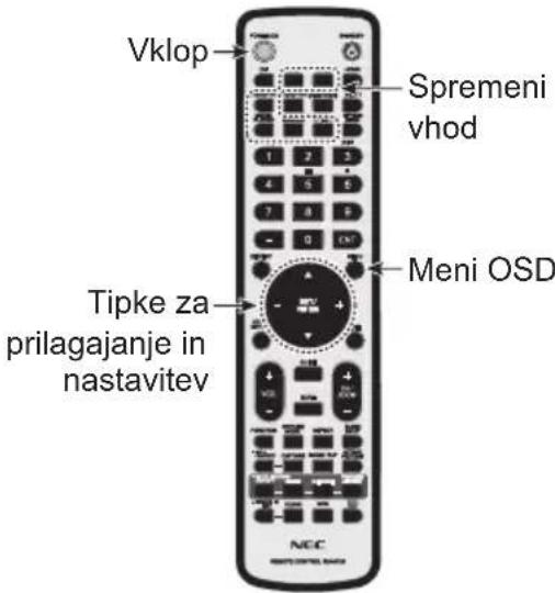 NEC MultiSync ME551 - Vklop monitorja in zunanje opreme - 2