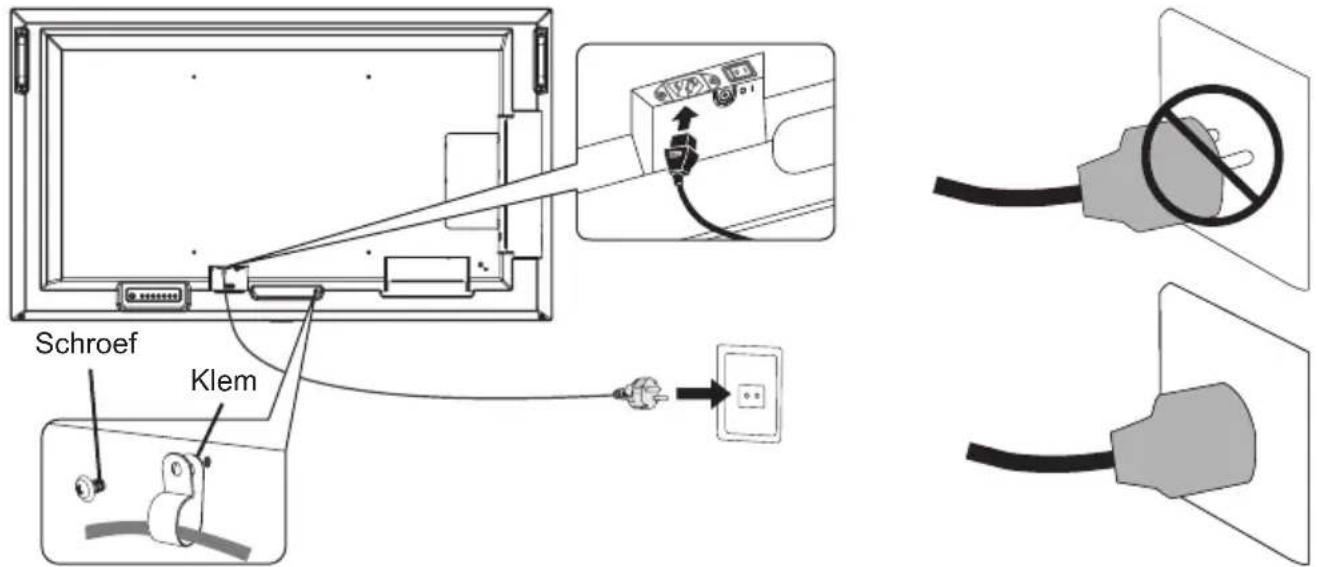 NEC MultiSync ME551 - De meegeleverde voedingskabel aansluten - 1