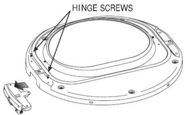 FRIGIDAIRE FAQG7111LW - Reversing the hinge - 3