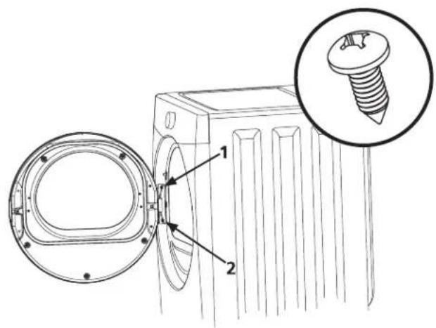 FRIGIDAIRE FAQG7111LW - Reattaching the door - 2