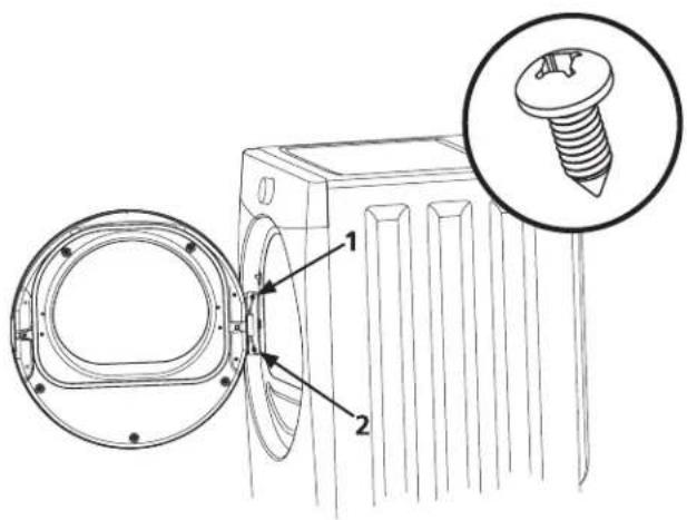 FRIGIDAIRE FAQG7111LW - Reinstalación de la puerta - 2