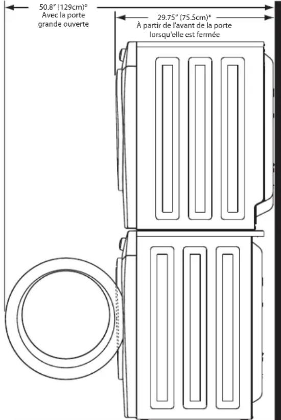 FRIGIDAIRE FAQG7111LW - Dimensions de l'installation de sécheuse - 2