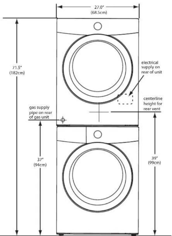 FRIGIDAIRE FAQG7111LW - INSTALLED DIMENSIONS - 4
