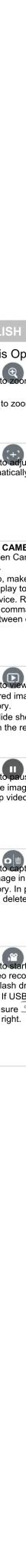 ISH s Op o zoor to zoo o adju atically CAME en Car , make play to rice. R commi ween ( o view ed ima ry. ide sh the re o paus e imag video o capt age in ry. In p delete o start o reco ash dr If USB sure right.