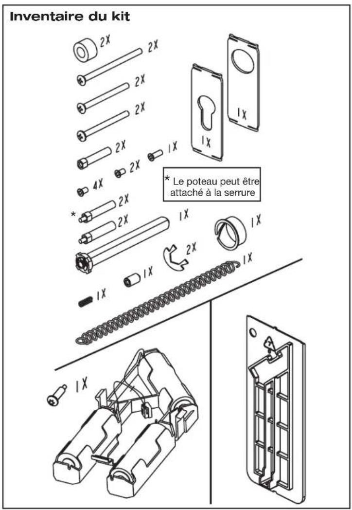 KABA Confidant RFID Kit 2 - 2- INVENTAIRE - Montage Rose (clé d'urgence) - 3