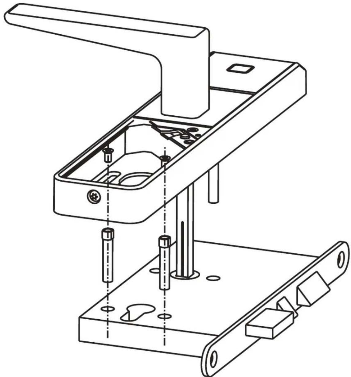 KABA Confidant RFID Kit 2 - 5- ALIGNER LES POTEAUX AVEC LE COFFRE (Montage Rose seulement) - 1