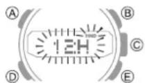 CASIO GShock GSTB200B - Basculement entre le mode indication de l'heure 12 heures et 24 heures - 2