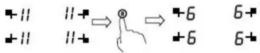 +11 +11 11+ 11+ → ① → +6 +6 6+ 6+