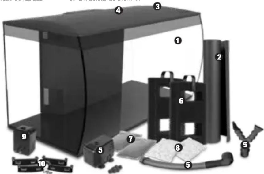 Fluval Flex - Lista de piezas - 1