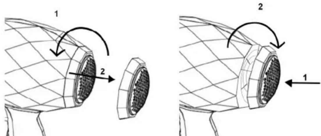 ARDES ARPHON02 - Cleaning the air inlet filter: - 1