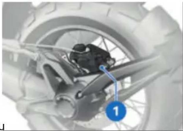 BMW R 1250 GS Adventure (2022) - Contrôler l'épaisseur des plaquettes de frein arrière - 1