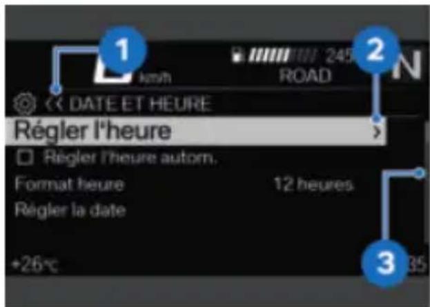 BMW R 1250 GS Adventure (2022) - Indications d'utilisation dans les sous-menus - 1