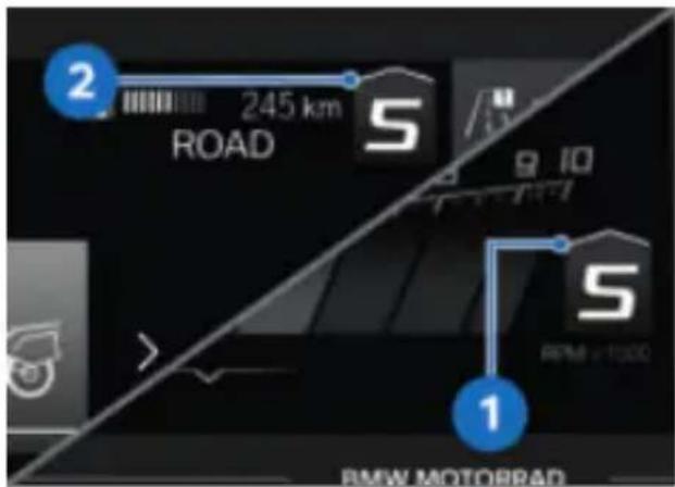 BMW R 1250 RT (2022) - Recommandation de passage au rapport supérieur - 1