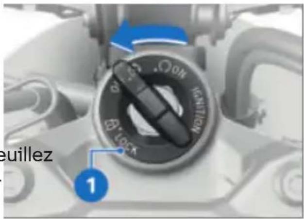 BMW F 850 GS (2022) - Bloquer l'antivol de direction - 1