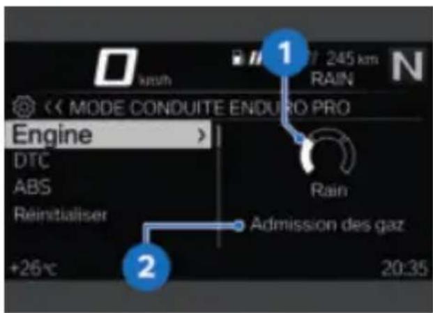 BMW F 850 GS (2022) - Configurer le mode de conduite ENDURO PRO - 1