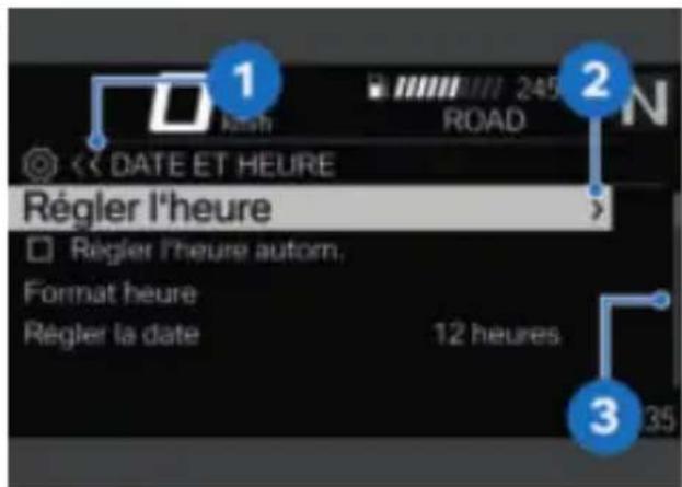 BMW S 1000 XR (2022) - Indications d'utilisation dans les sous-menus - 1