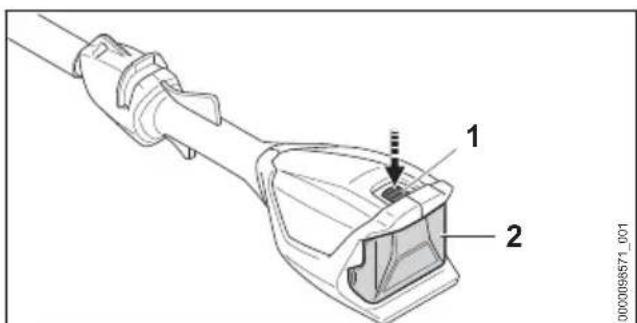 STIHL HTA 50 - Estrarre la batteria - 1