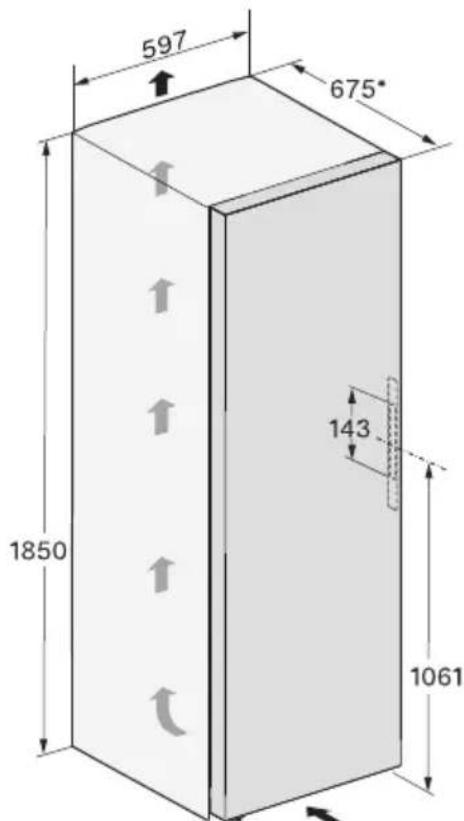 MIELE FNS 4882 D - Dimensions d'installation/vue de dessus - 1