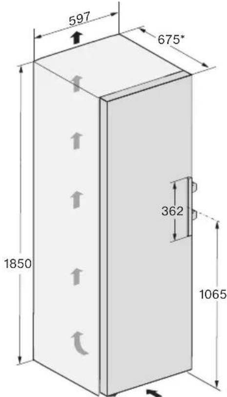 MIELE FNS 4882 D - Dimensions d'installation/vue de dessus - 1