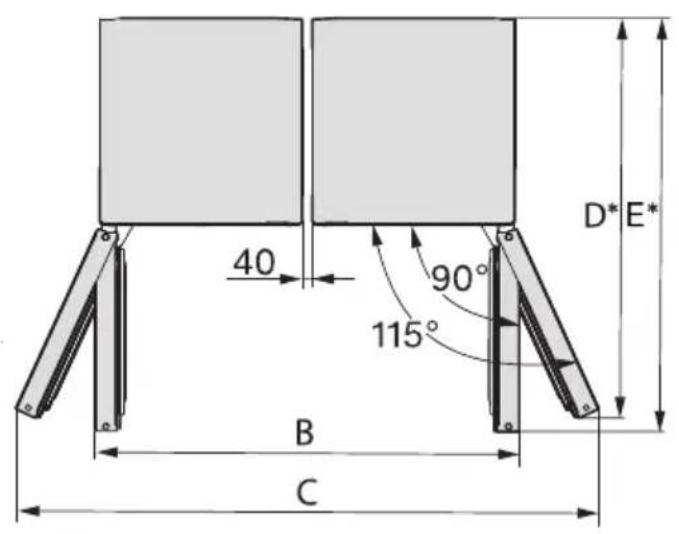 MIELE FNS 4882 D - Dimensions d'installation/vue de dessus - 2
