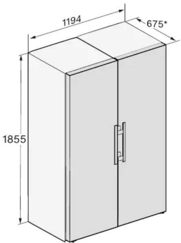 MIELE FNS 4882 D - Dimensions d'installation/vue de dessus - 1