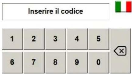 Inserire il codice 1 2 3 4 5 6 7 8 9 0