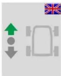 Diagram showing directional arrows and a vehicle silhouette with the Union Jack flag in the corner