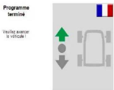 Programme terminé Veuillez avancer is véhicule !