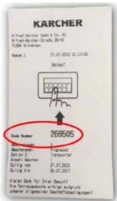 Kärcher CR 214 BC - Enter the PIN code via the keyboard - 1