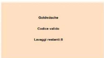 Goldwäsche Codice valido Lavaggi restanti:8