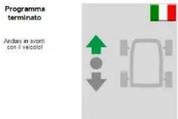 Programma terminato Andare in avanti con il veicolo!