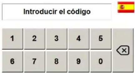 Introducir el código 1 2 3 4 5 6 7 8 9 0