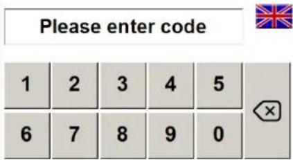 Please enter code 1 2 3 4 5 6 7 8 9 0