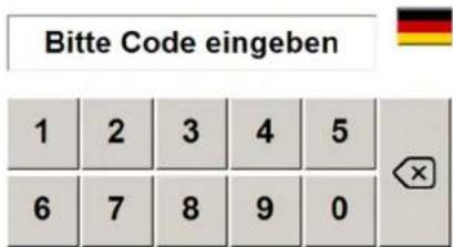 Bitte Code eingeben 1 2 3 4 5 6 7 8 9 0