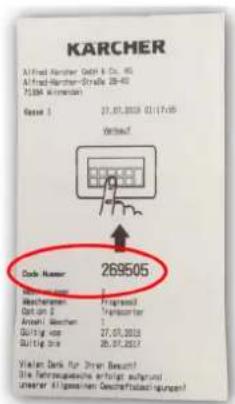 Kärcher CR 214 BC - Inserire il codice PIN tramite la tastiera - 1