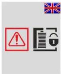 Warning symbols including a red exclamation mark, a black document with a lock, and the Union Jack flag in the corner.