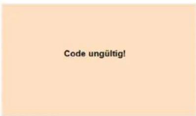 Code ungültig!