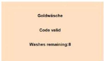 Goldwäsche Code valid Washes remaining:8