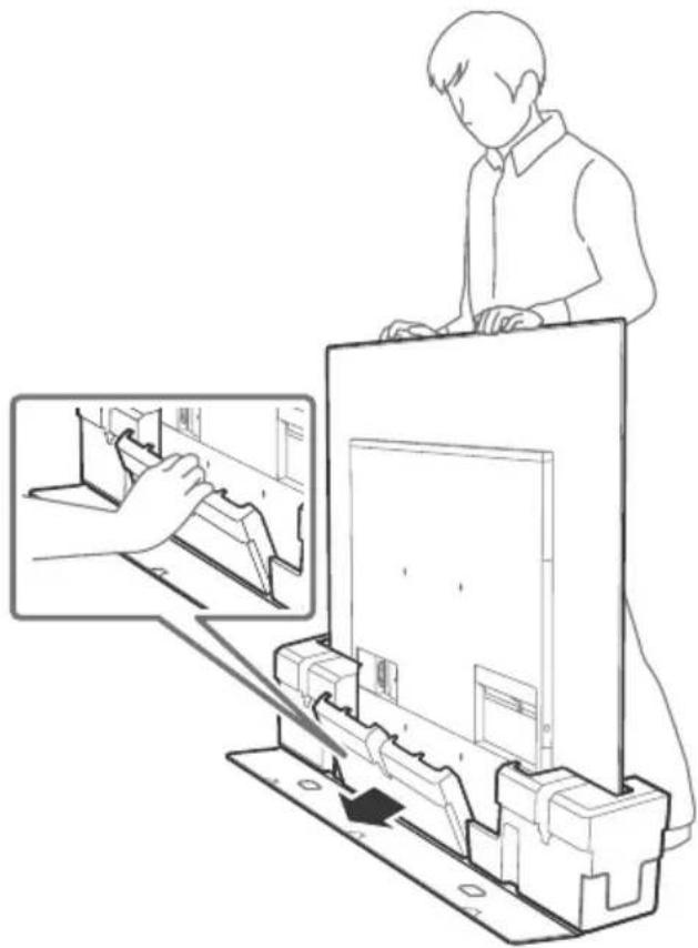 SONY KD65A85 - Odstraţe středni měkkou podložku. - 1