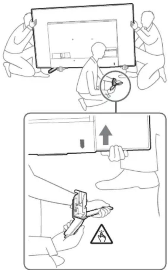 SONY KD65A85 - Separar o Suporte de mesa do televator - 1